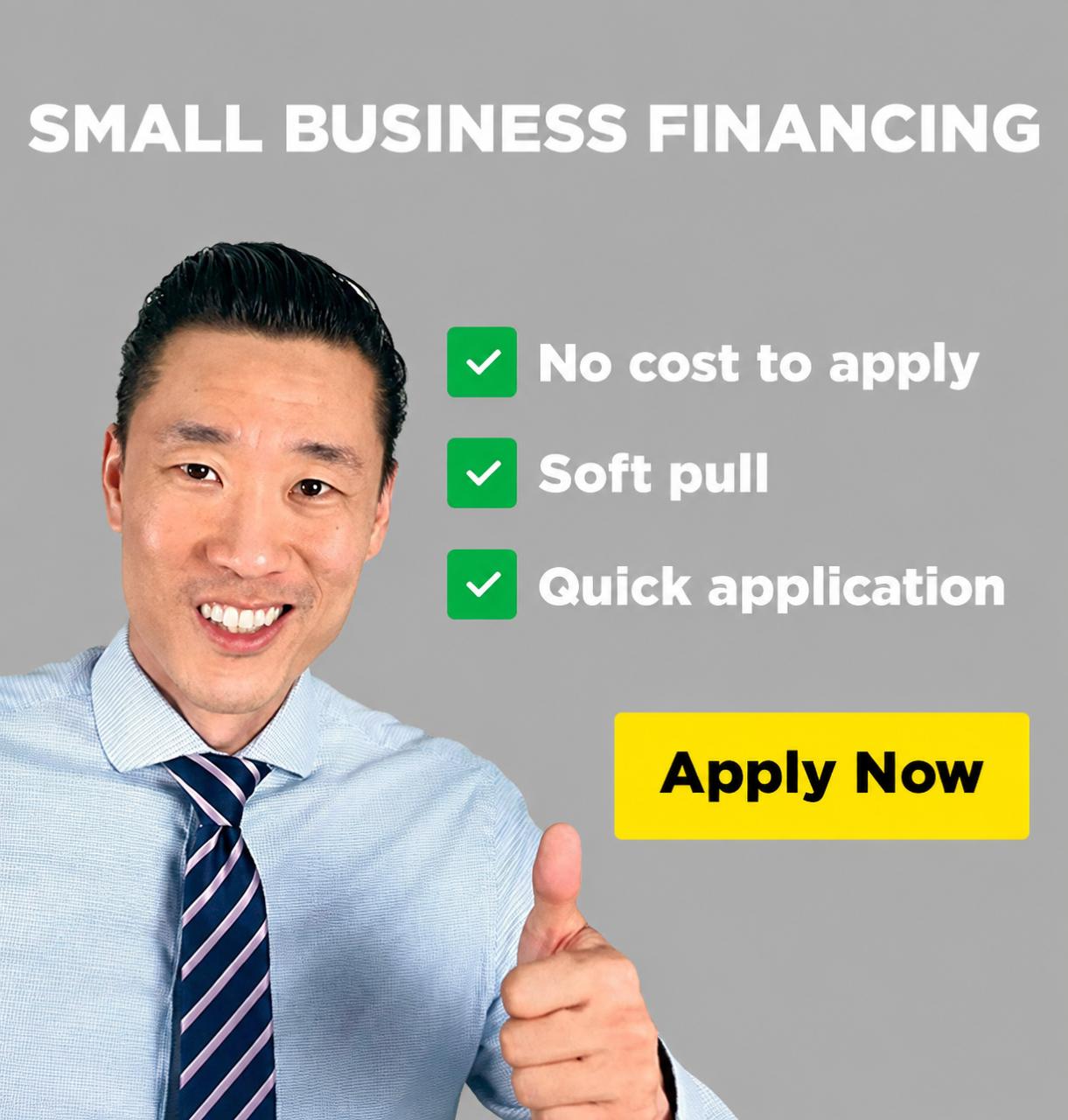 Small Business Financing with Brian Kim, CPA — no cost to apply, soft credit pull to start, quick application. Apply now.