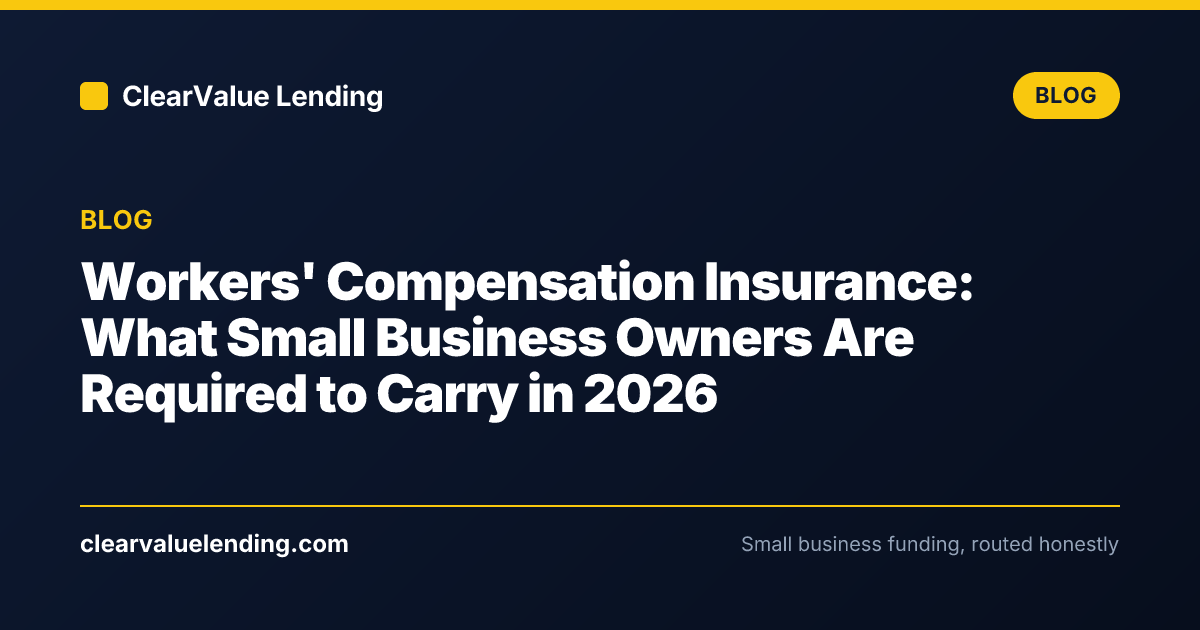 Small business owner reviewing workers compensation insurance policy documents